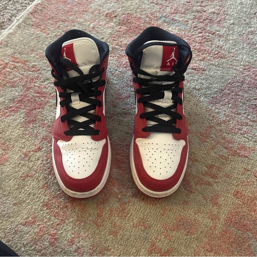 Nike Red and White High-Top Sneakers
